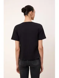 Black Regular/Normal Fit Short Sleeve Shoulder Pad Pack Interlock Knitted T-Shirt - 5