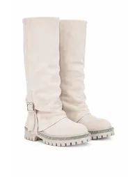 Lemonade Crystal Trim Wild Obsession Knee High Boots Nude