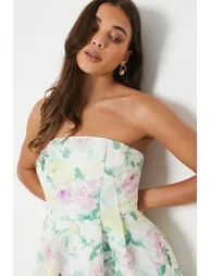 Petite Floral Bandeau Ottoman  Dress - 3