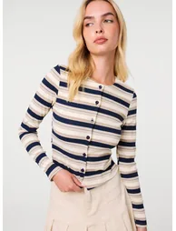 Button Front Stripe Top - 1