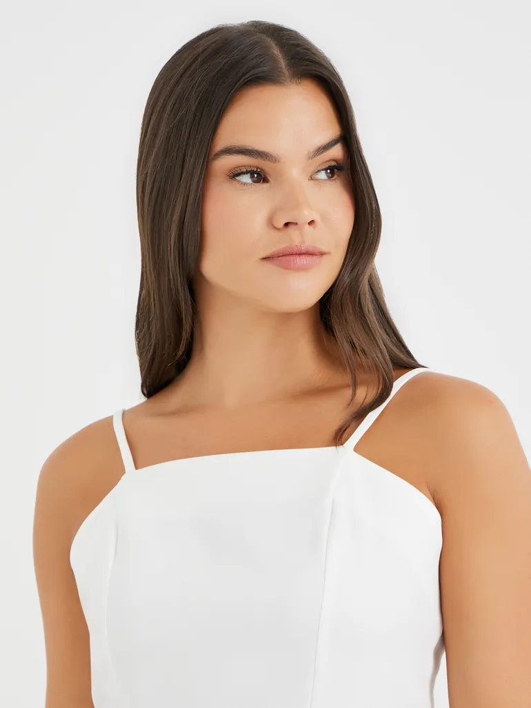 Solid Strappy Peplum Top - 4