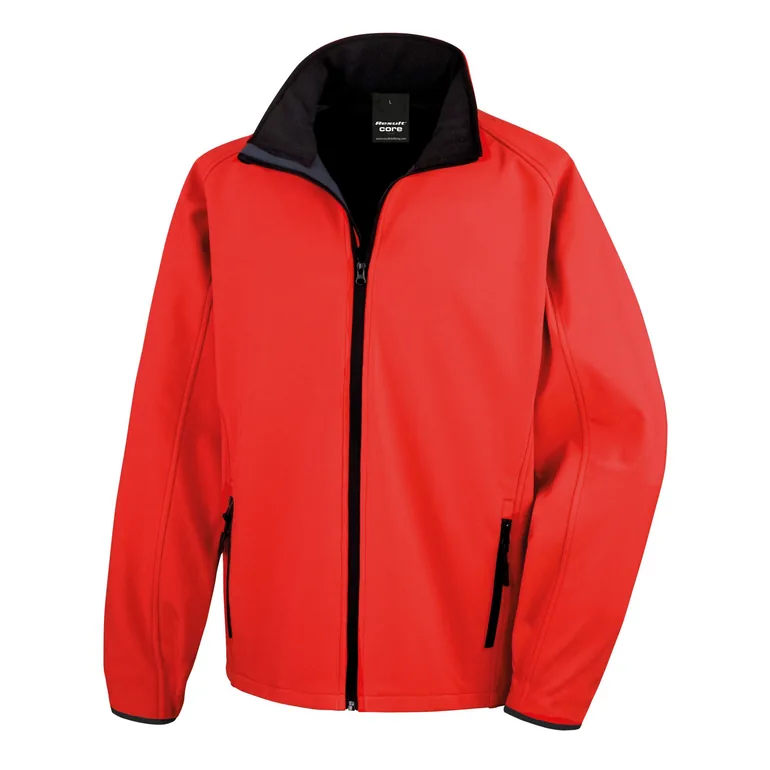 Result Core Mens Printable Soft Shell Jacket - Red/Black