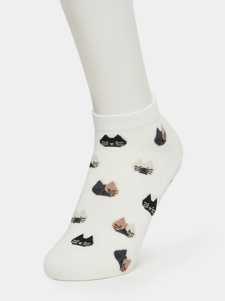 Pack of 2 - Cat Print Socks - 1
