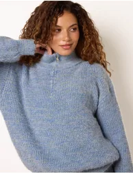 Zip Neck Knit Jumper - 2