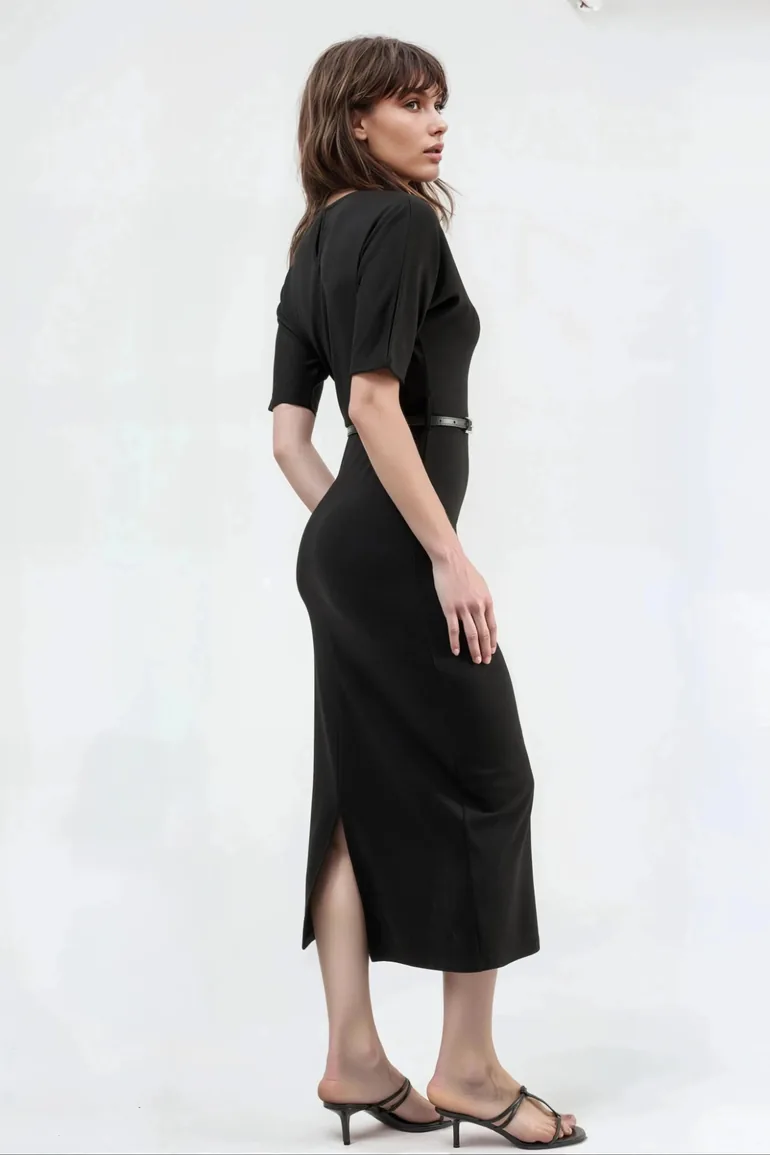 BUSEM Belted Short Sleeve Midi Dress - 4