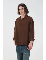GIESTO Textured Woven Long Sleeve Button-Down Shirt - 2
