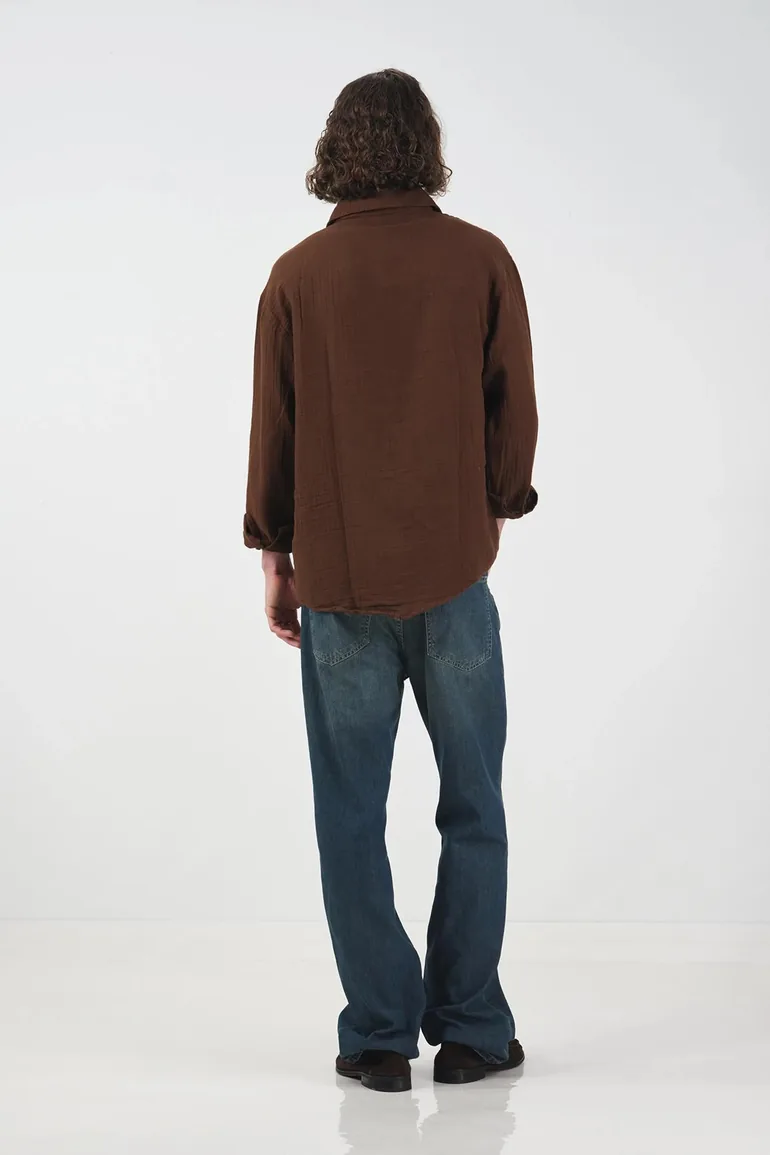 GIESTO Textured Woven Long Sleeve Button-Down Shirt - 3