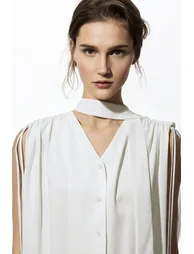 Tie Satin Chiffon Top - 5