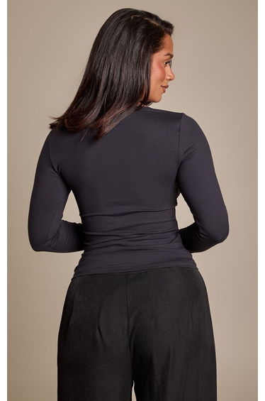 Shape Black Sculpt Ruched Bust Long Sleeve Top product thumbnail 3