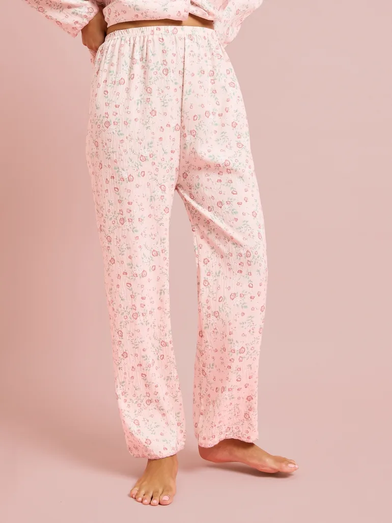 Pink Ditsy Print Shirt and Pyjama Set - 3