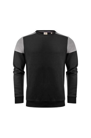Printer PRIME Mens Contrast Crew Neck Sweatshirt - Black/Anthracite