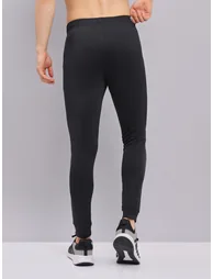 Men Black Melange Slim Fit Track Pants - 1
