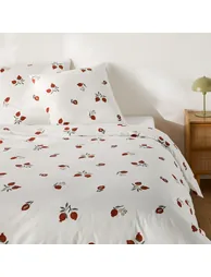 Grenada Duvet Cover Set in 50% Recycled Cotton with Square Pillowcase - 1