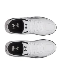 Under Armour Mens Tech Athletic Leather Trainers - White/Silver/Black - 2