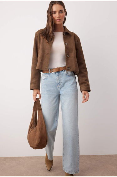 Light Blue-6001 High Waist Wide Leg Jeans