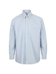 Henbury Mens Classic Oxford Long-Sleeved Formal Shirt - Blue - 1
