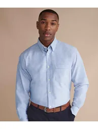 Henbury Mens Classic Oxford Long-Sleeved Formal Shirt - Blue