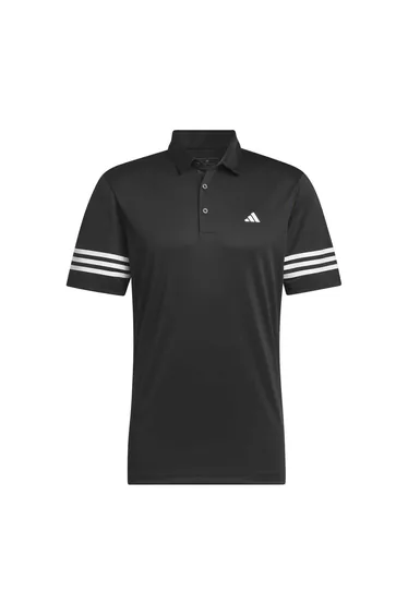 Adidas Mens Striped Regular Polo Shirt - Black
