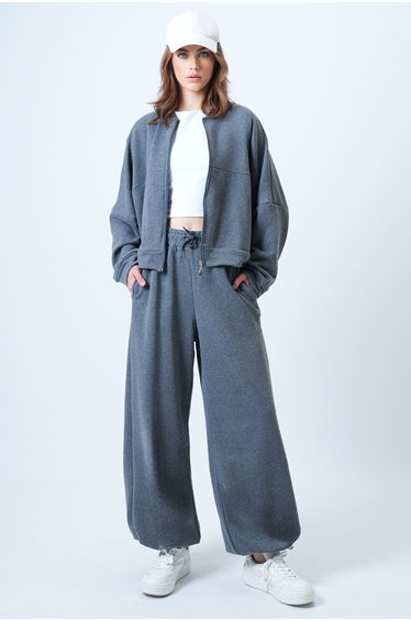 Women's anthracite oversize jogger sweatpants