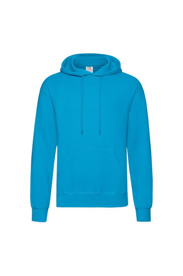 Fruit Of The Loom Mens Hooded Sweatshirt / Hoodie - Azure Blue