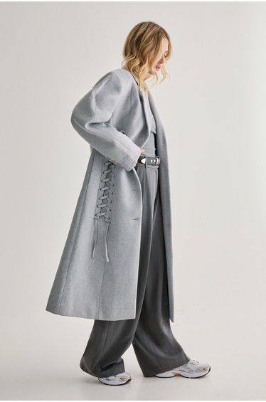 Premium Corseted Detail Maxi Coat