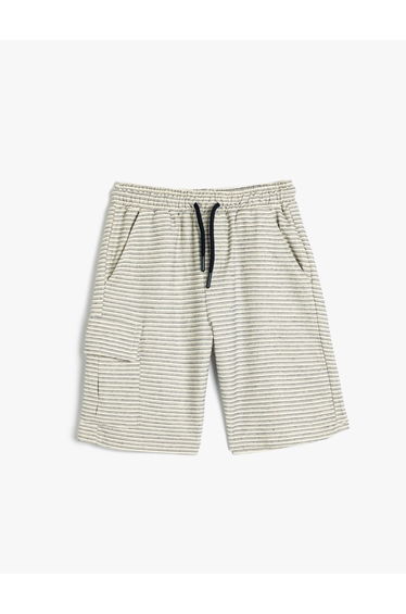 Tie Waist Shorts Cargo Pocket Cotton