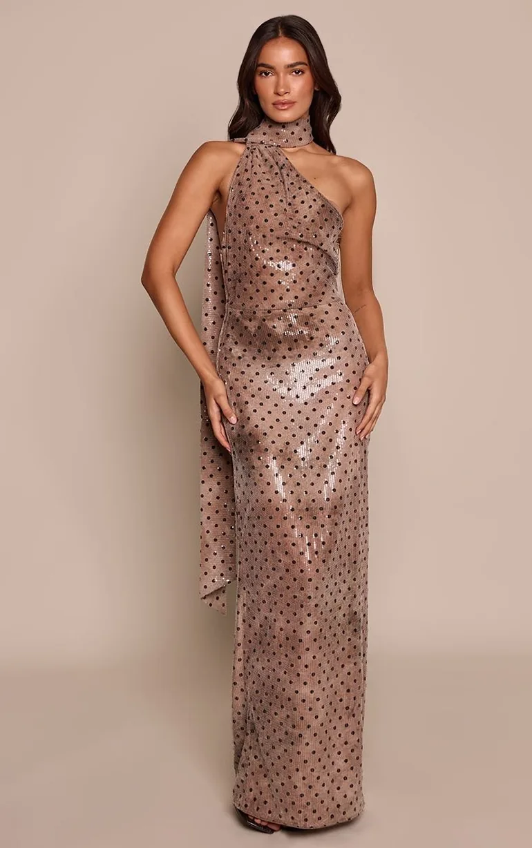 sequin dress with scarf Strapless Long Sequin Prom Dress with Satin Scarf Black / 3XLarge