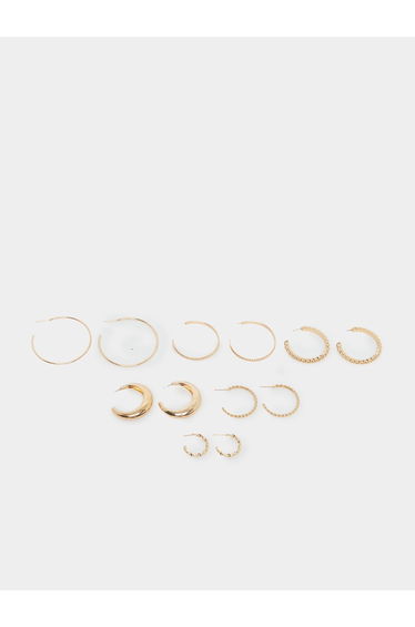 Pack of 6 - Gold Hoop Earrings