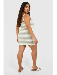 Plus Mini Tie Front Beach Dress - black - 1