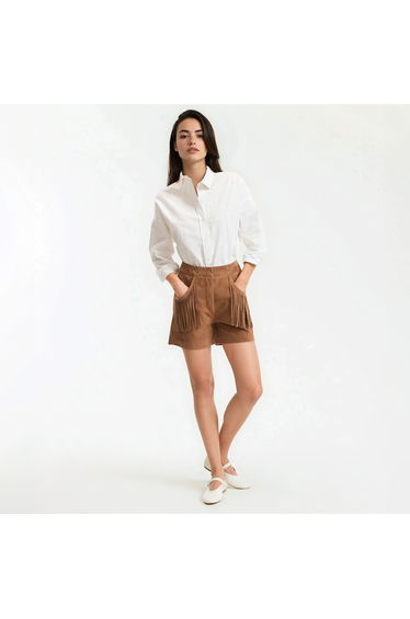Shorts in Suede Goatskin Leather