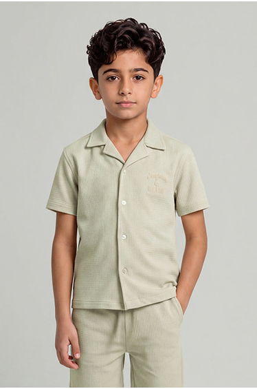 Kids Textured Short Sleeve Shirt