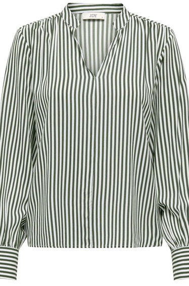 Striped Draping V-Neck Blouse