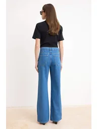 Mavi Drapey High Waist 100% Cotton Wide Leg Jeans - 5