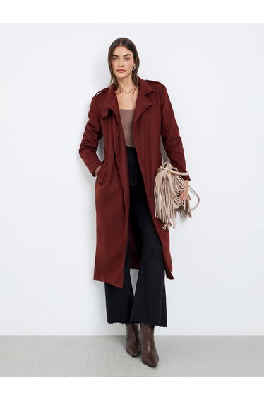 Regular Fit Belted Trench Wool Coat