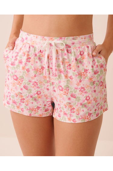 Watercolour Floral Print Super Soft Pajama Shorts