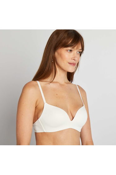 Invisible microfibre triangle bra WHITE