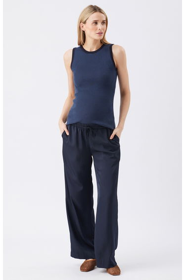 Tamara Satin Pull-On Pant (Midnight)