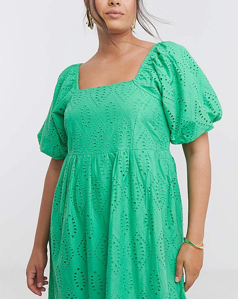 Green Broderie Maxi Dress Simply Be Green : Dresses : VogaCloset Oman
