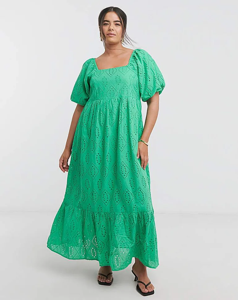 black tie green christmas party dress Broderie Dress main image 1