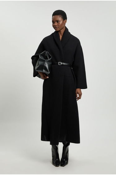 Knit Oversized Belted Midi Coatigan