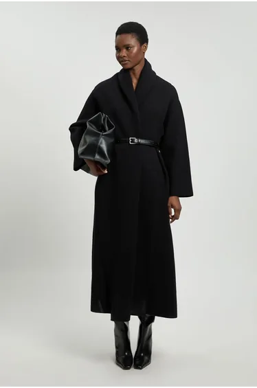 Knit Oversized Belted Midi Coatigan