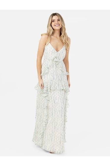 Anaya with Love Recycled Strappy Cross Back Ruffled Maxi Dress