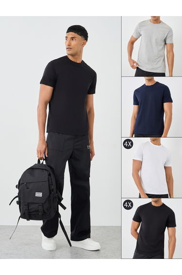 Pack of 10 - Cotton Rich Regular Crew Neck T-Shirt