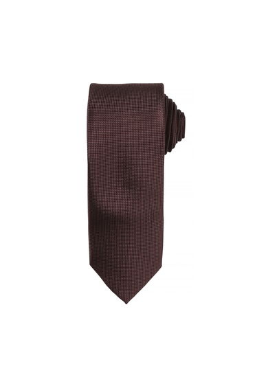 Premier Mens Micro Waffle Formal Work Tie - Brown