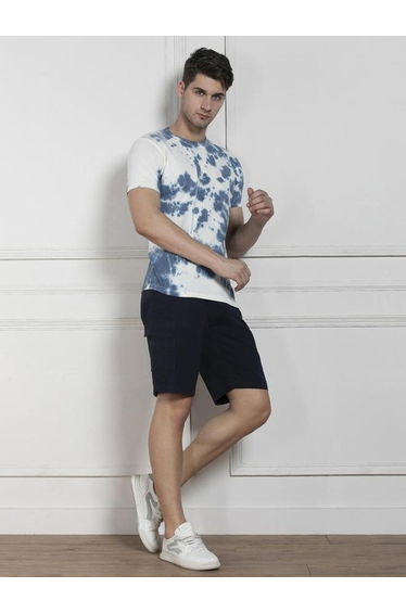 Tie and Dyed Print Cotton T-Shirt