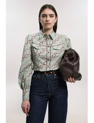 Cotton Sateen Volume Sleeve Shirt