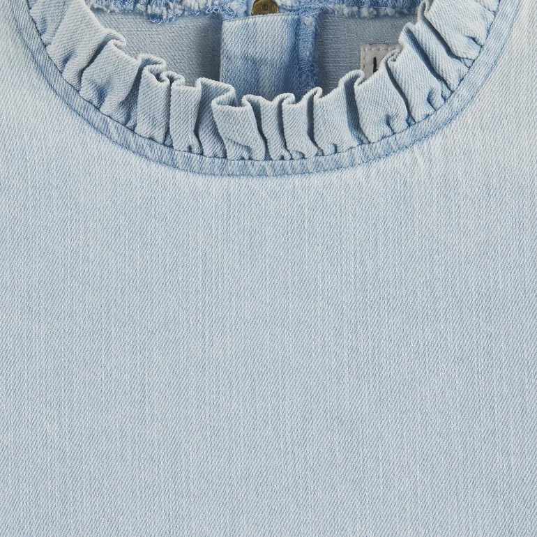 Long Sleeve Maxi Dress in Lightweight Denim - 3