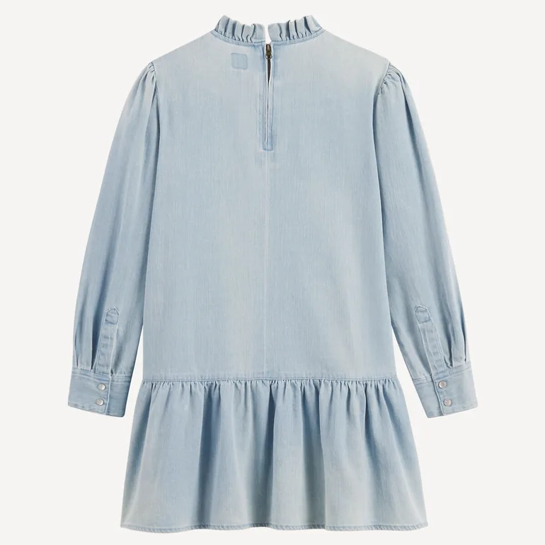 Long Sleeve Maxi Dress in Lightweight Denim - 4
