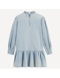 Long Sleeve Maxi Dress in Lightweight Denim - 7