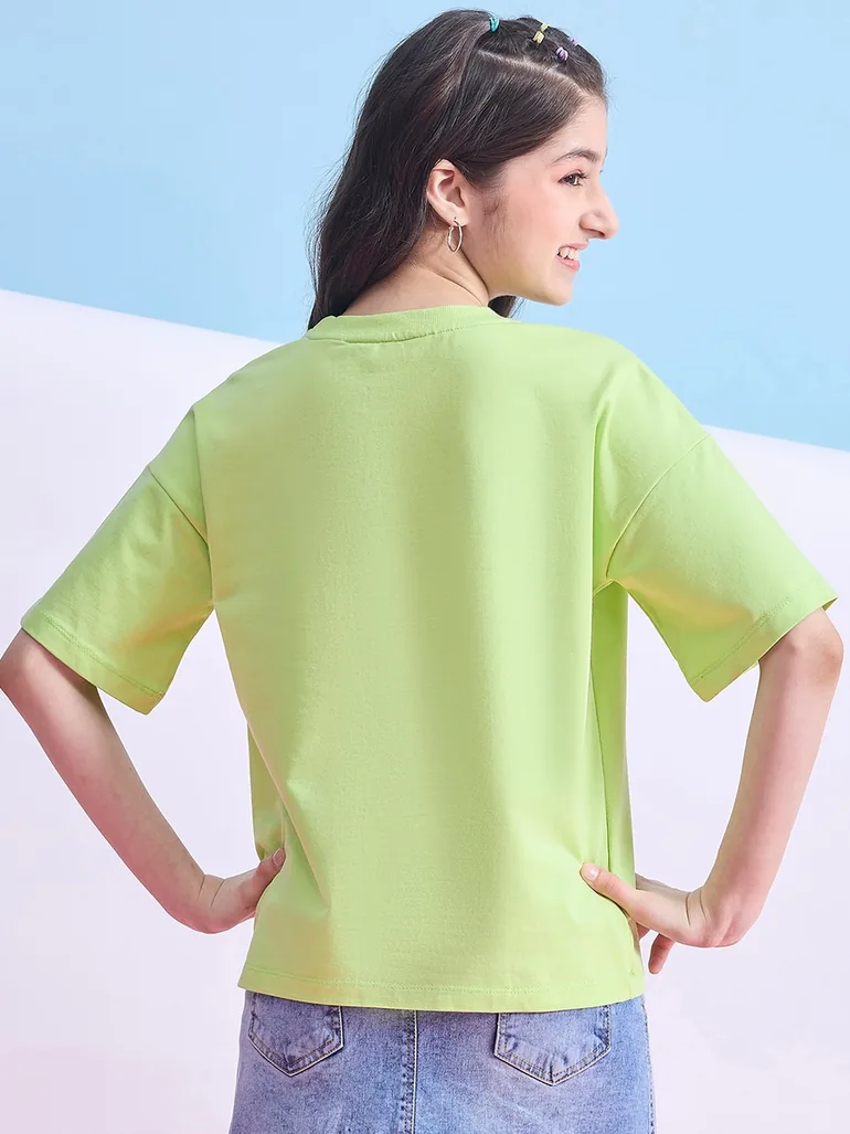 Girls Graphic Printed Short Sleeves T-Shirt - 3